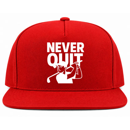 Red Never Quit Golfer Golf Snapback Hat