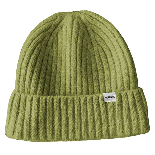 Olive Green Ribbed Knit Mens Cuffed Beanie Hat