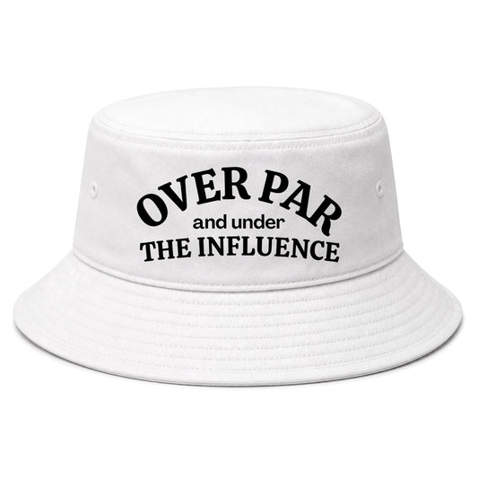 White Over Par Under The Influence Golf Bucket Hat