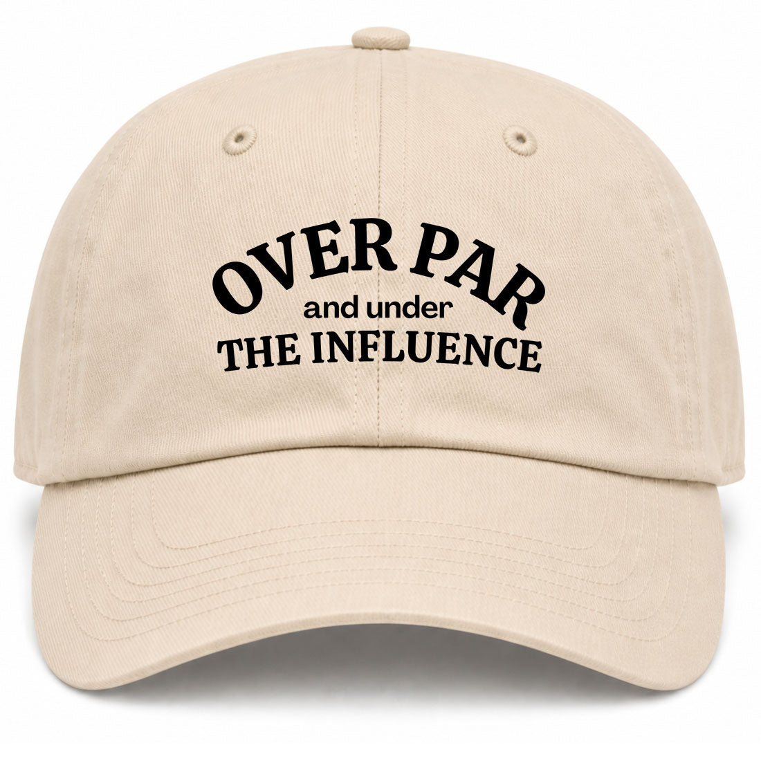 Beige Over Par Under The Influence Golf Dad Hat