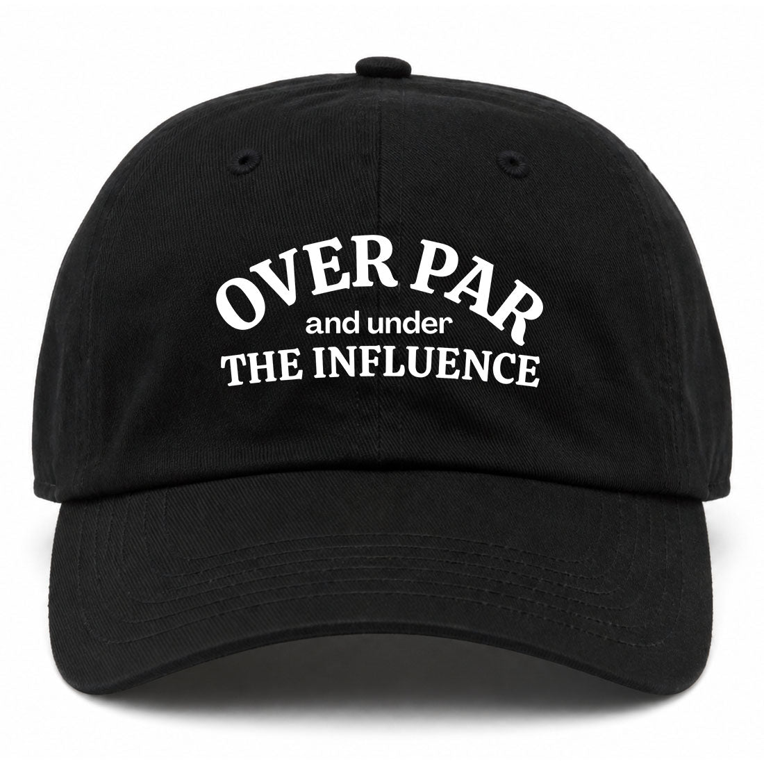 Black Over Par Under The Influence Golf Dad Hat
