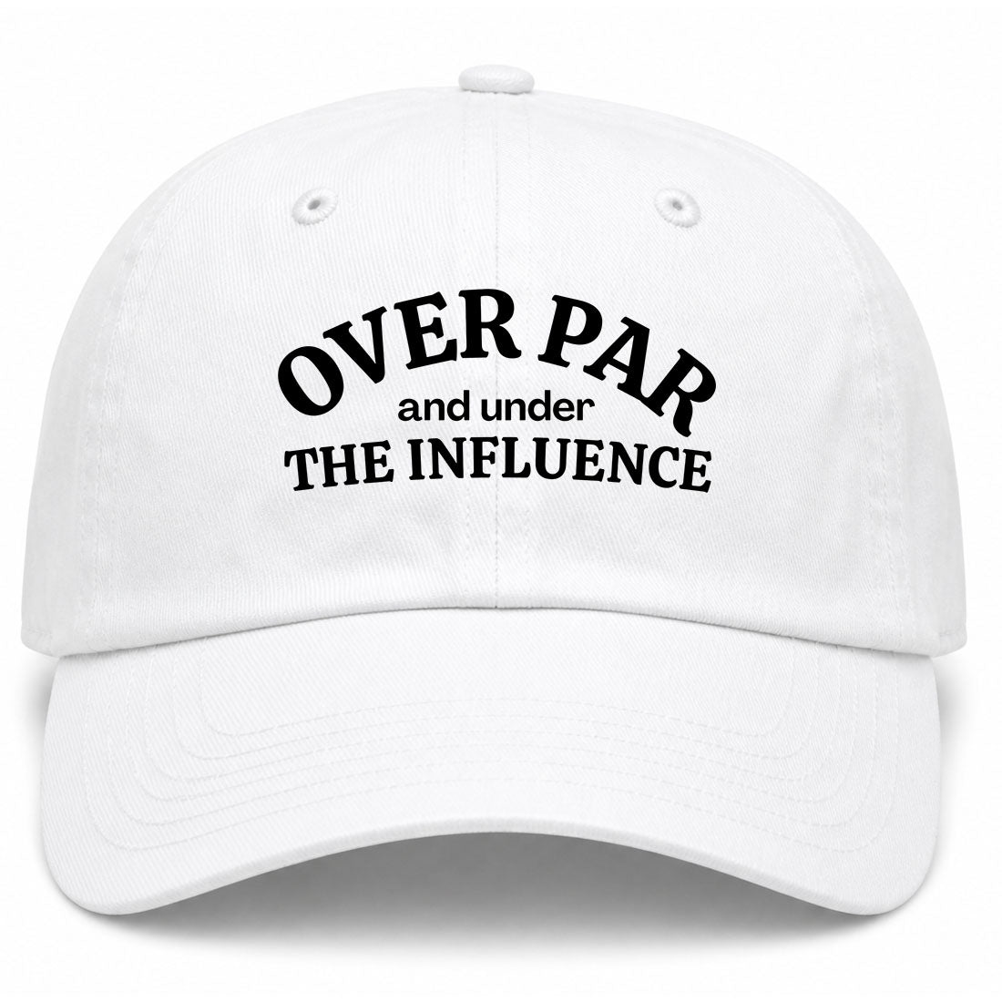 White Over Par Under The Influence Golf Dad Hat
