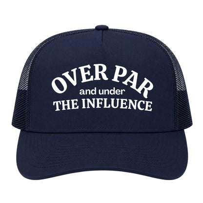 Navy Blue Over Par Under The Influence Golf Trucker Hat