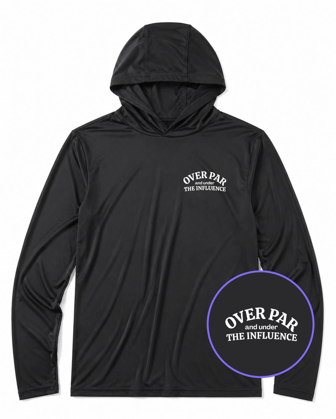 Black Over Par Under The Influence Men's Lightweight Performance Golf Hoodie
