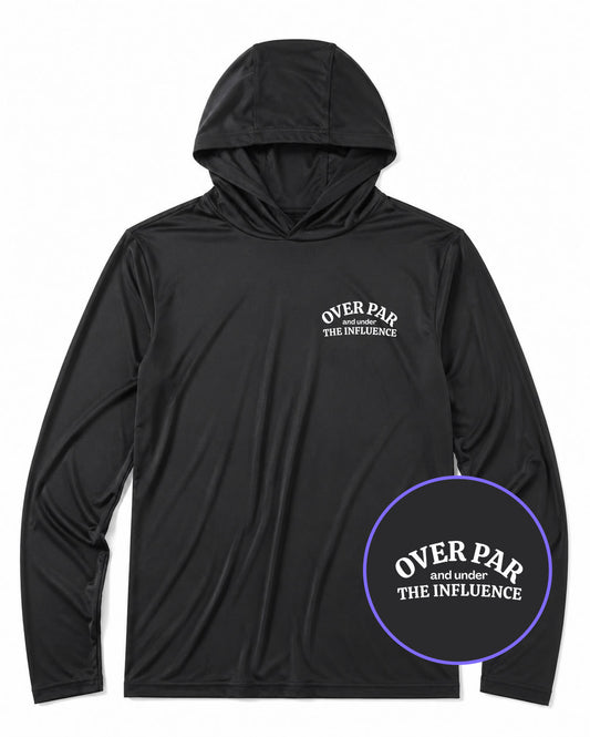 Black Over Par Under The Influence Men's Lightweight Performance Golf Hoodie