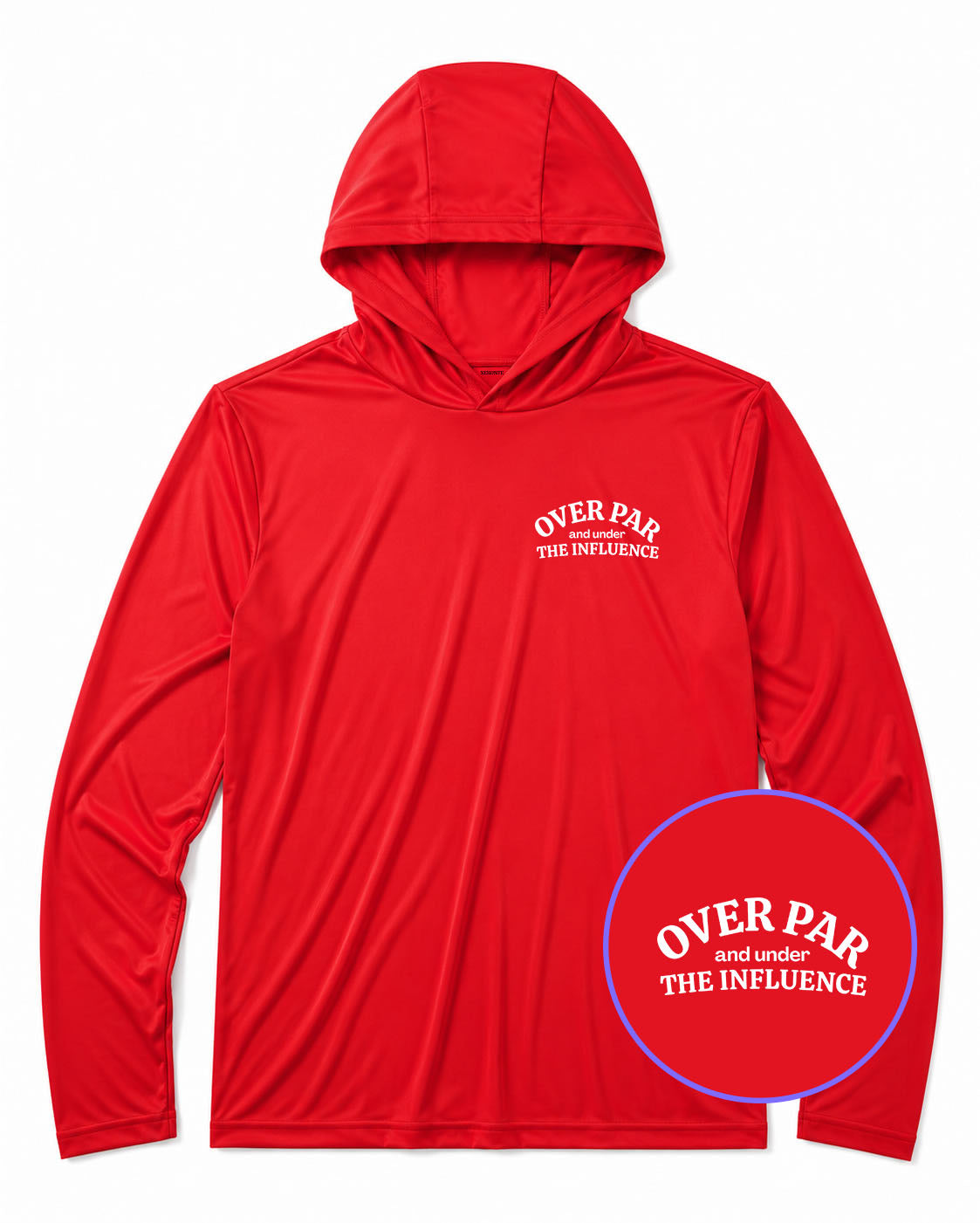 Red Over Par Under The Influence Men's Lightweight Performance Golf Hoodie