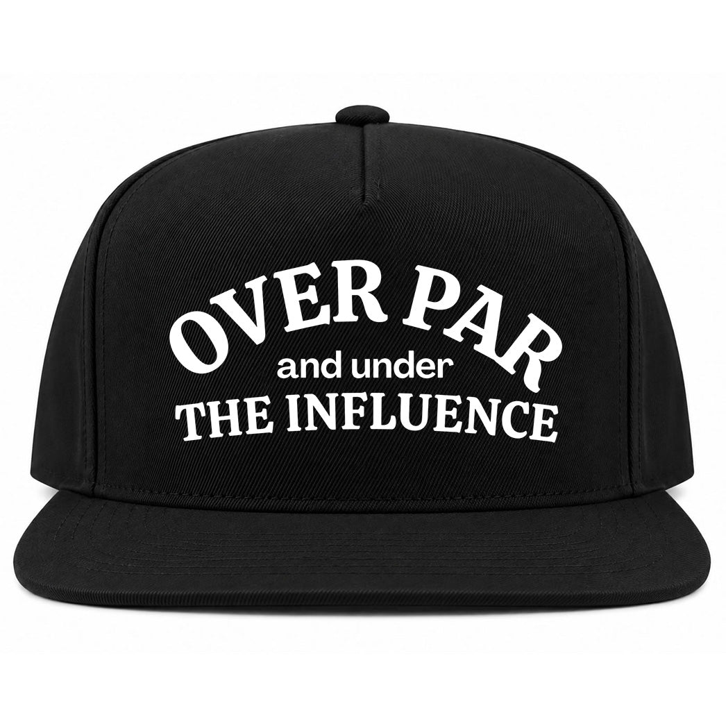 Black Over Par Under The Influence Golf Snapback Hat