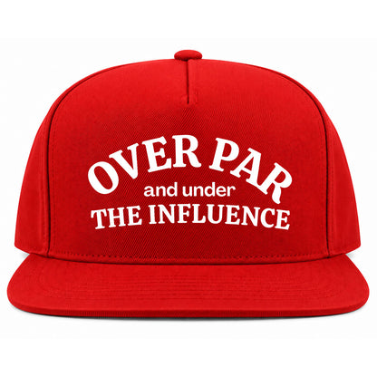 Red Over Par Under The Influence Golf Snapback Hat