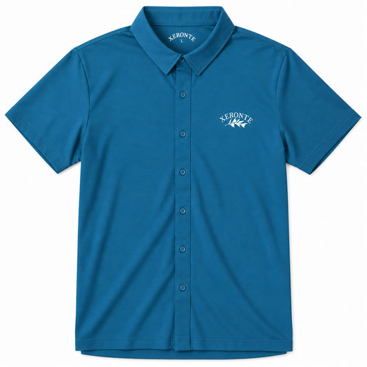 Pacific Blue Olive Branch Logo Men's Golf Button Down Shirt