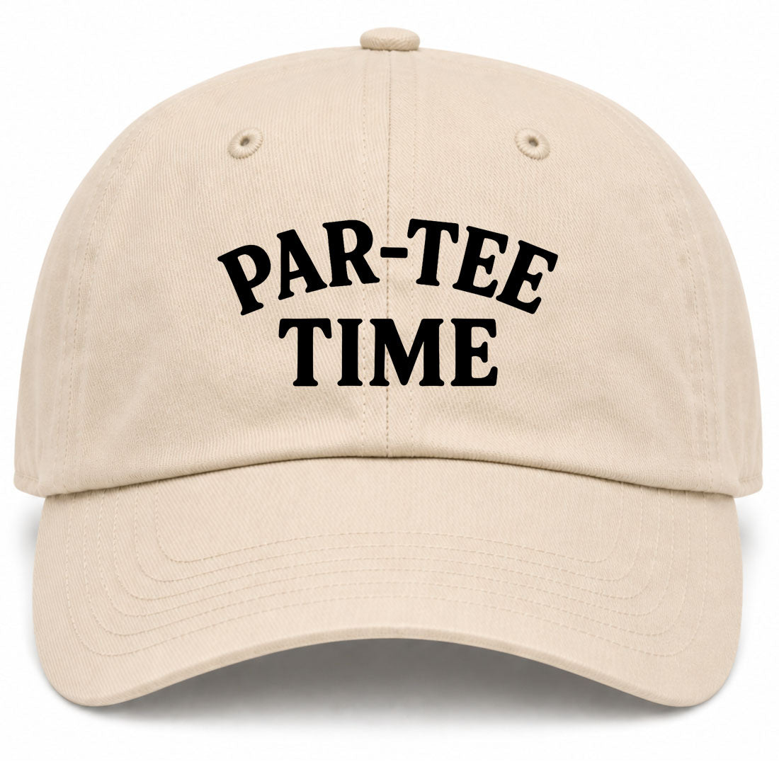 Beige Par Tee Time Funny Golf Dad Hat