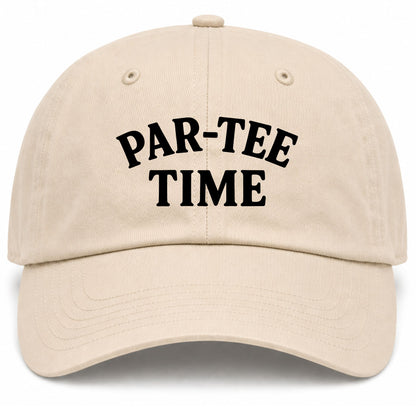 Beige Par Tee Time Funny Golf Dad Hat