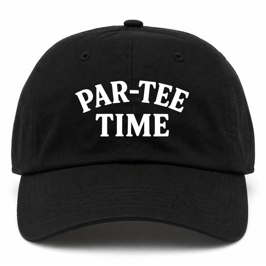 Black Par Tee Time Funny Golf Dad Hat