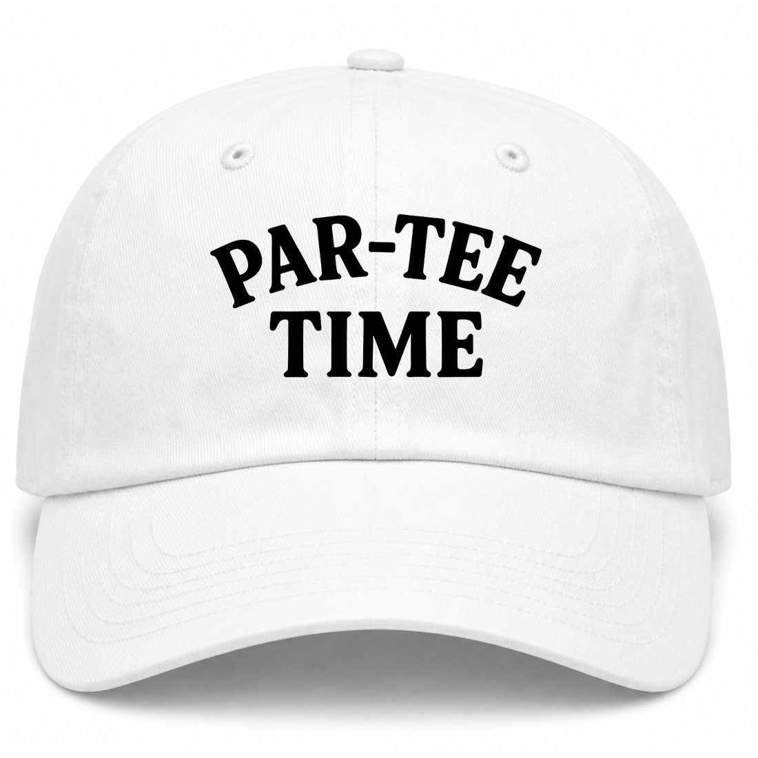 White Par Tee Time Funny Golf Dad Hat