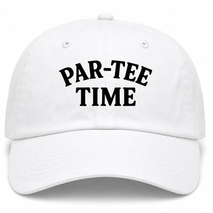 White Par Tee Time Funny Golf Dad Hat