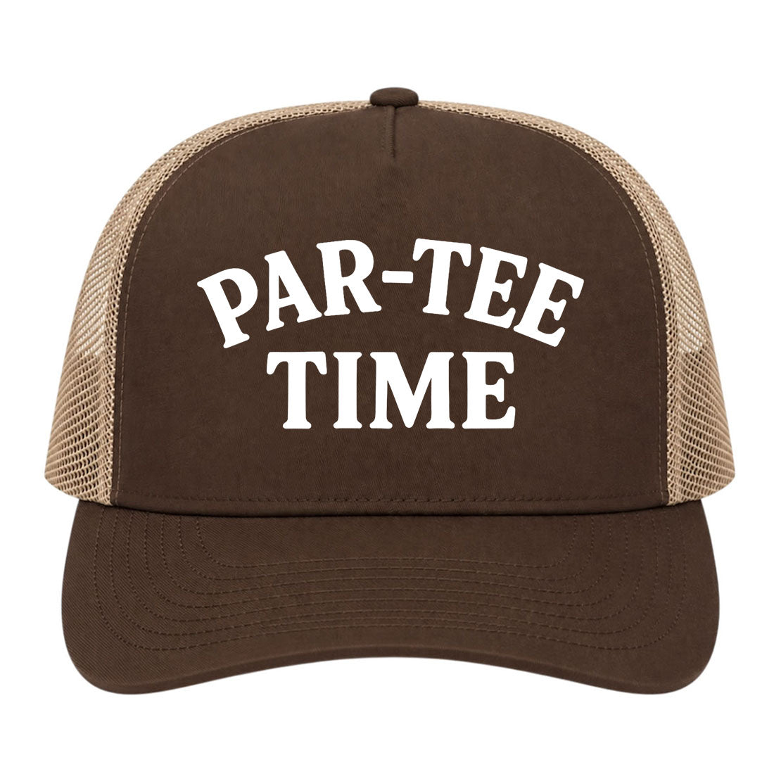 Brown Par Tee Time Funny Golf Trucker Hat