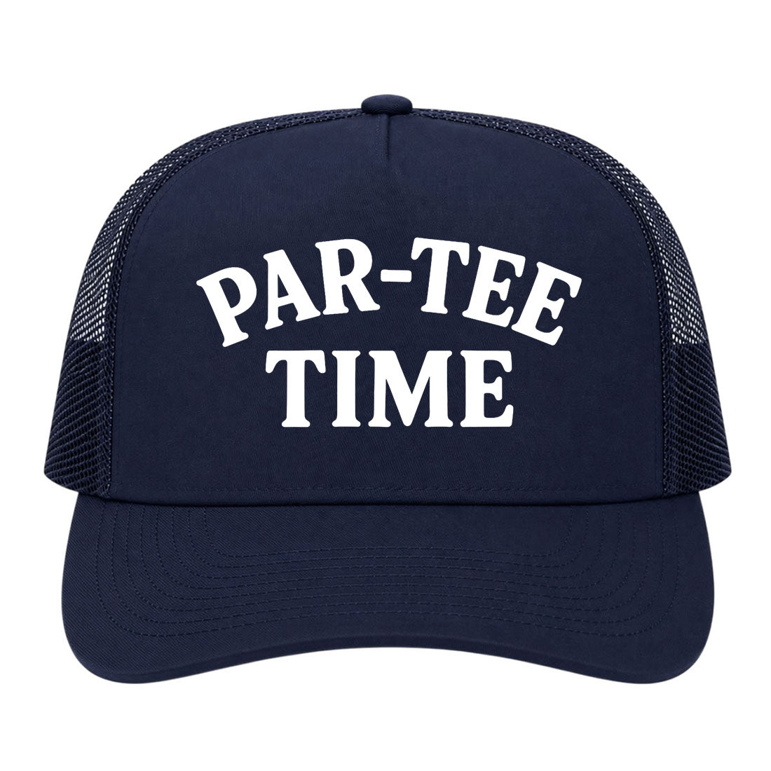 Navy Blue Par Tee Time Funny Golf Trucker Hat