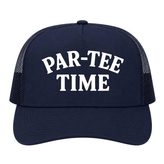 Navy Blue Par Tee Time Funny Golf Trucker Hat