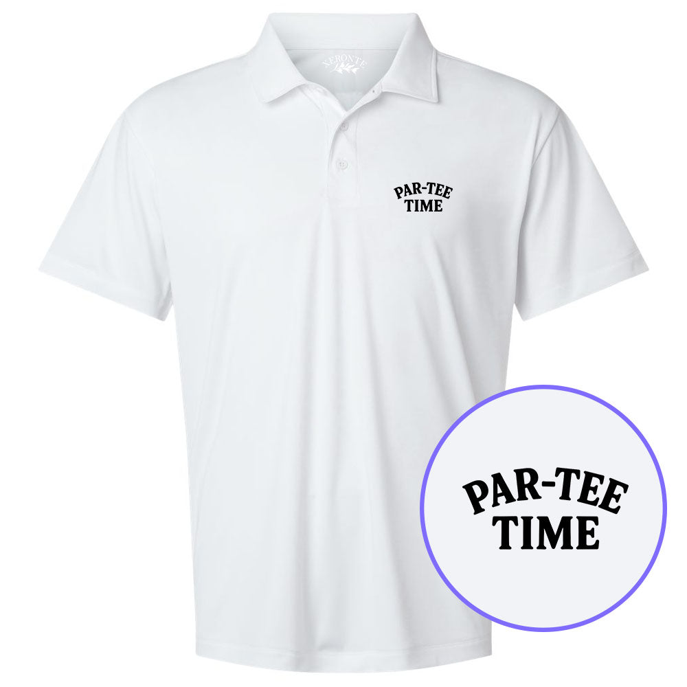 White Par Tee Time Funny Men's Golf Polo Shirt