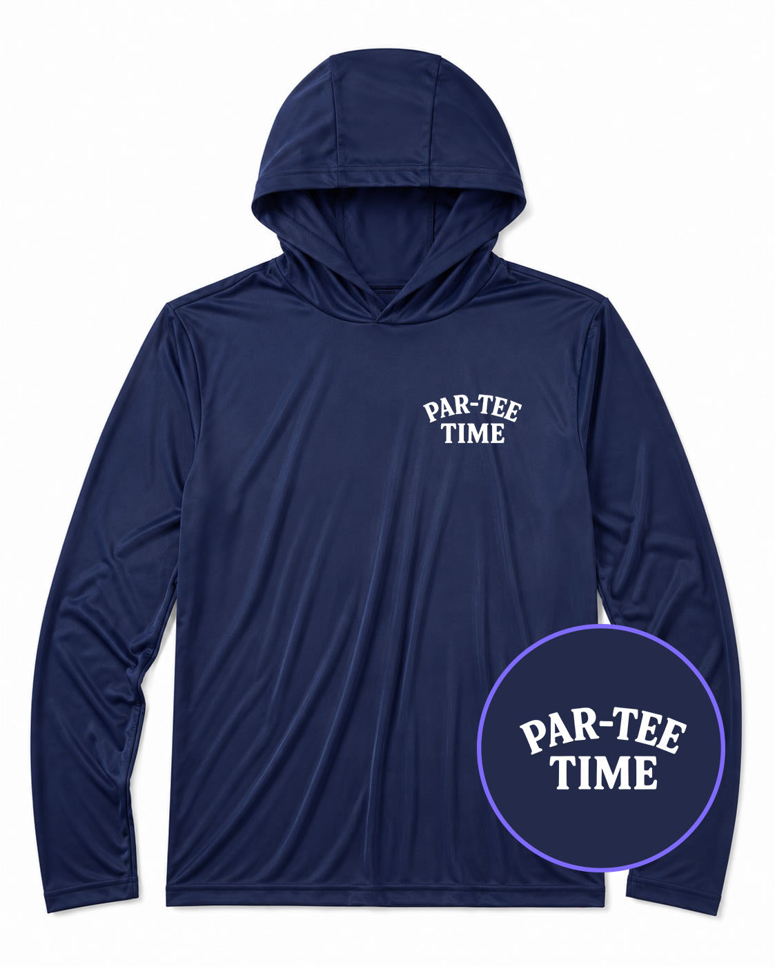 Navy Blue Par Tee Time Funny Men's Lightweight Performance Golf Hoodie
