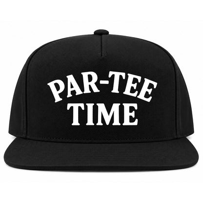 Black Par Tee Time Funny Golf Snapback Hat
