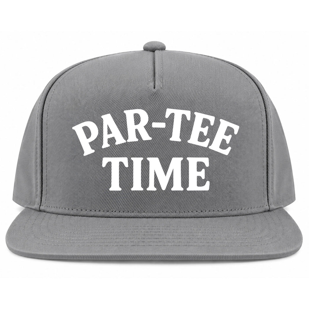 Grey Par Tee Time Funny Golf Snapback Hat