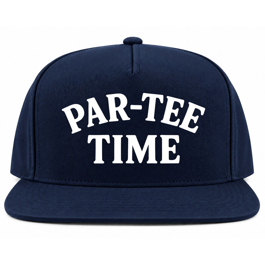 Navy Blue Par Tee Time Funny Golf Snapback Hat