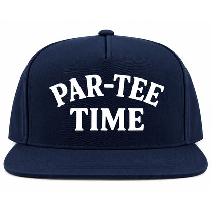 Navy Blue Par Tee Time Funny Golf Snapback Hat