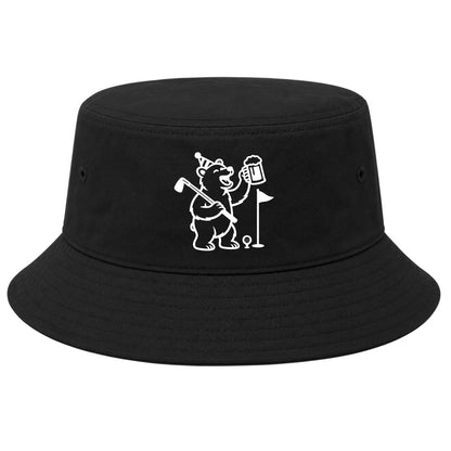Black Party Animal Bear And Beer Golf Bucket Hat