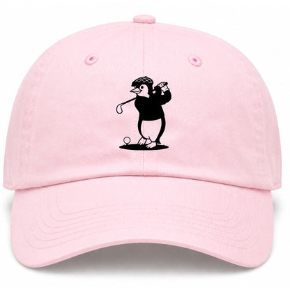Pink Penguin Golf Dad Hat