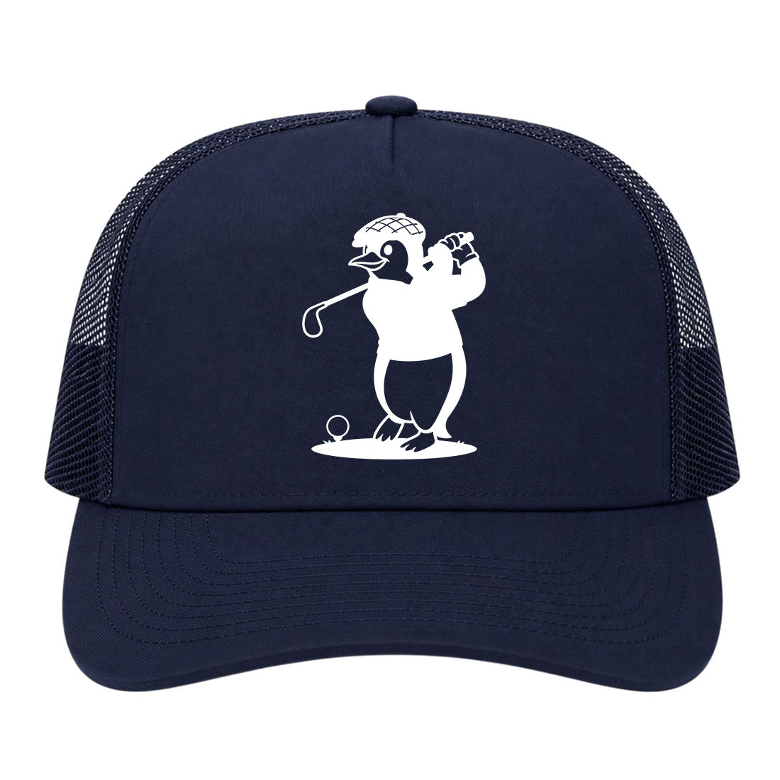Navy Blue Penguin Golf Trucker Hat