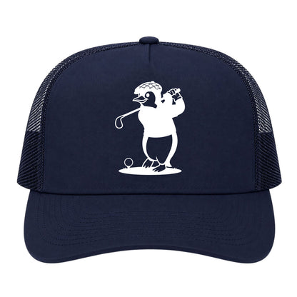 Navy Blue Penguin Golf Trucker Hat