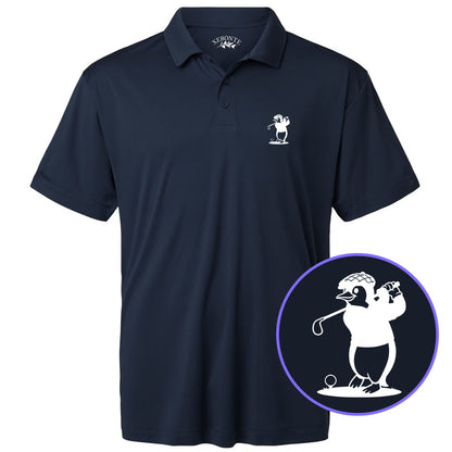 Navy Blue Penguin Men's Golf Polo Shirt