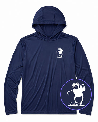 Navy Blue Penguin Men's Lightweight Performance Golf Hoodie