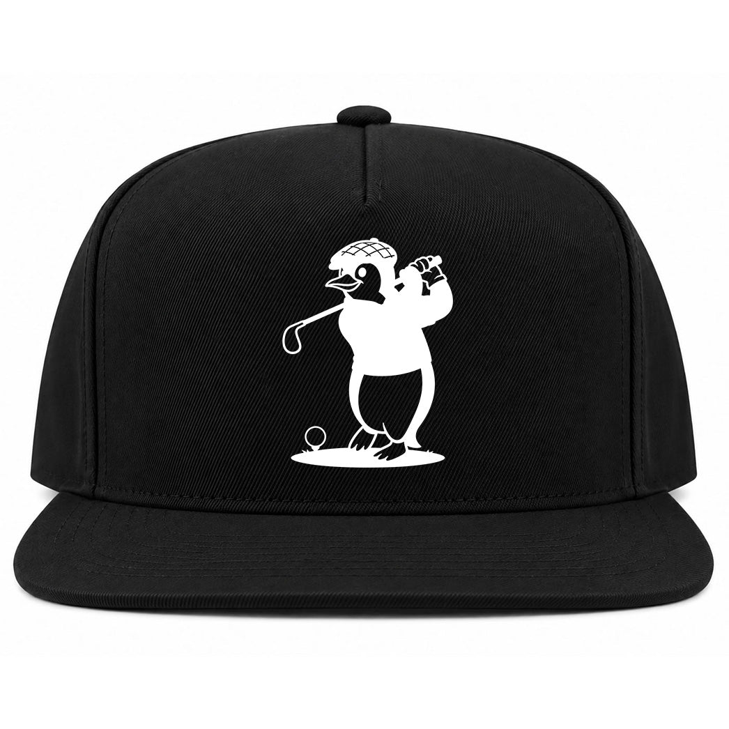 Black Penguin Golf Snapback Hat