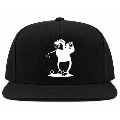 Black Penguin Golf Snapback Hat