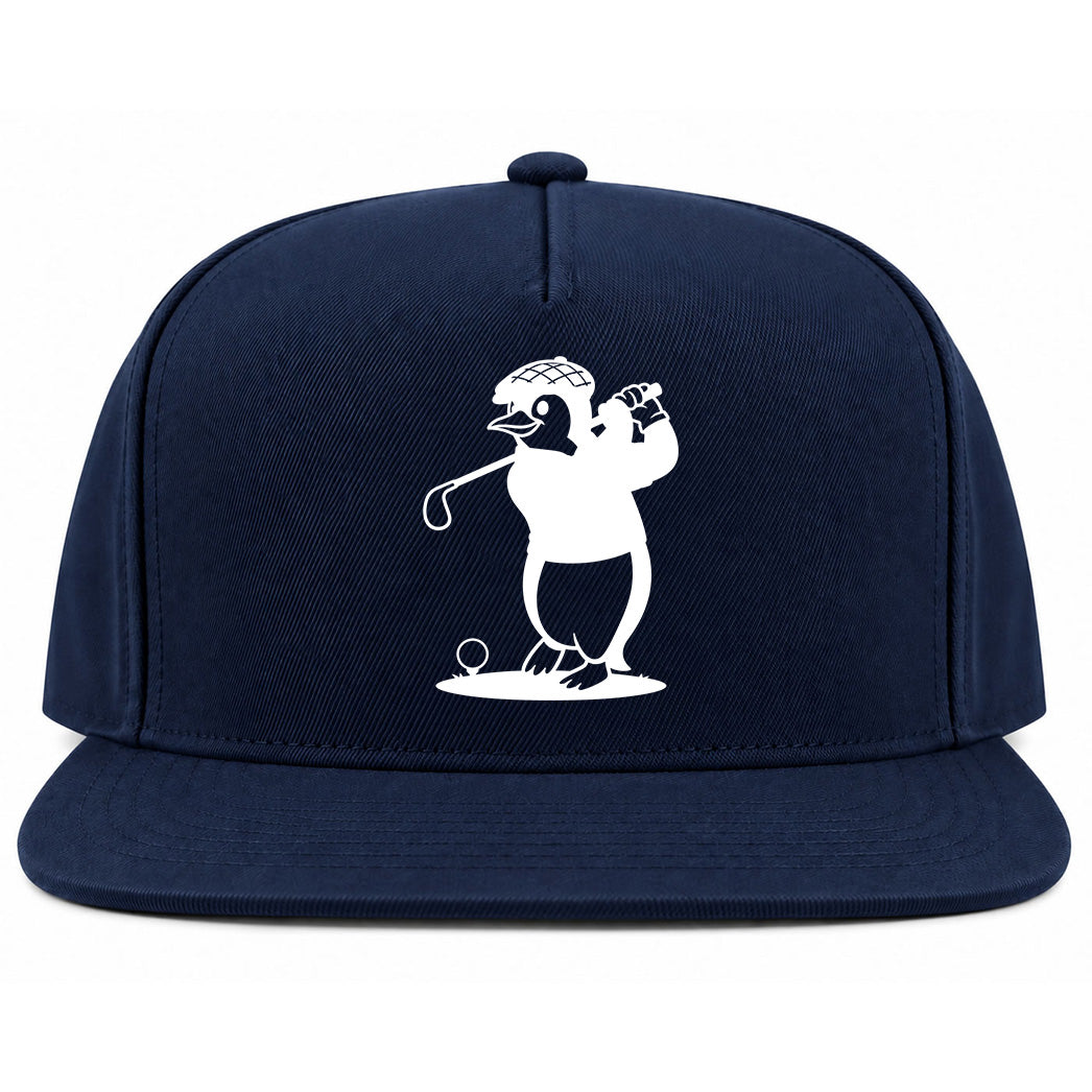 Navy Blue Penguin Golf Snapback Hat