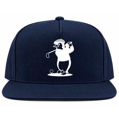 Navy Blue Penguin Golf Snapback Hat