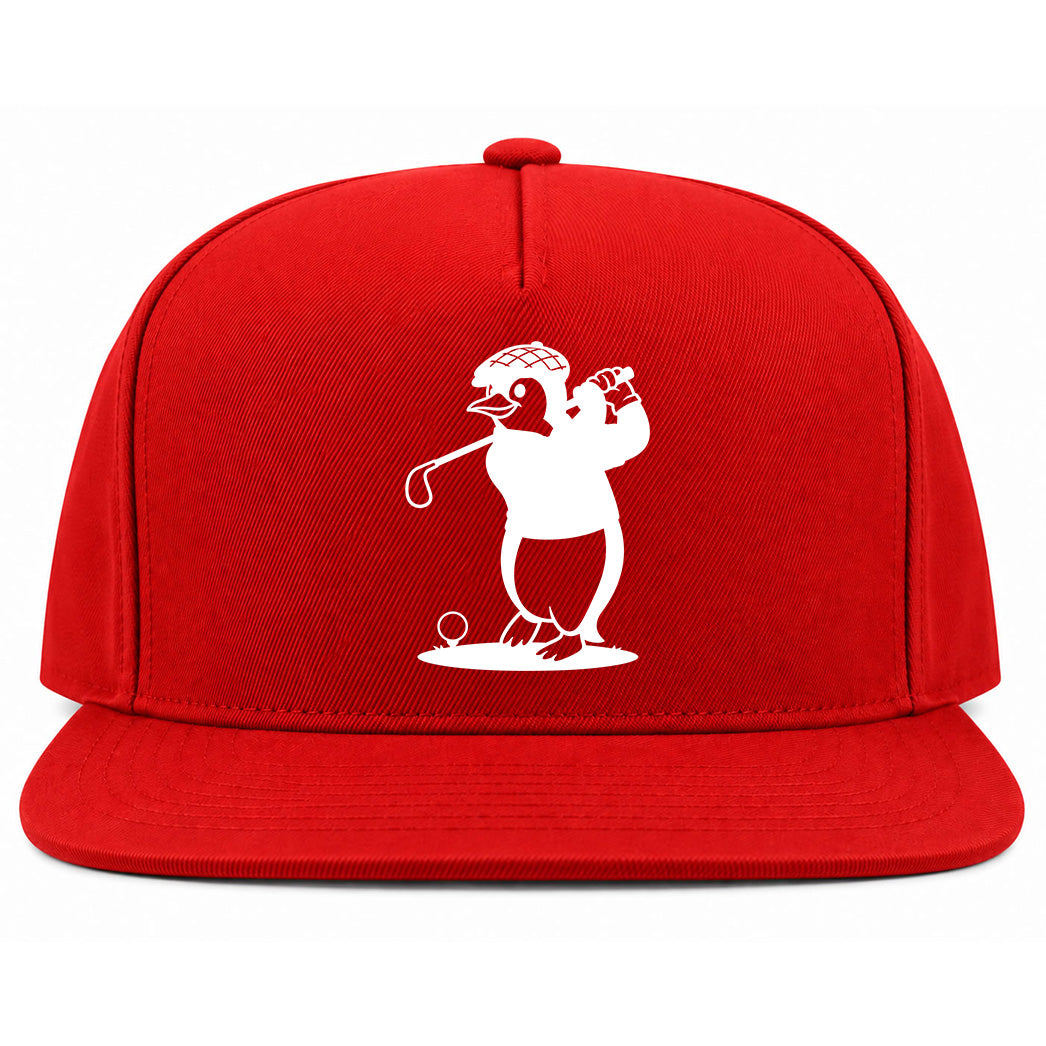 Red Penguin Golf Snapback Hat