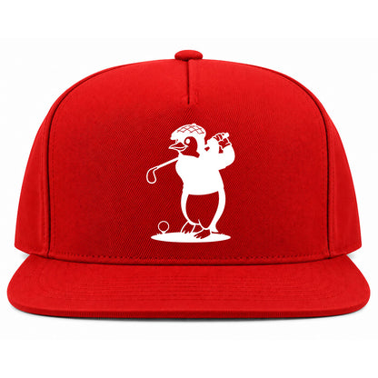 Red Penguin Golf Snapback Hat