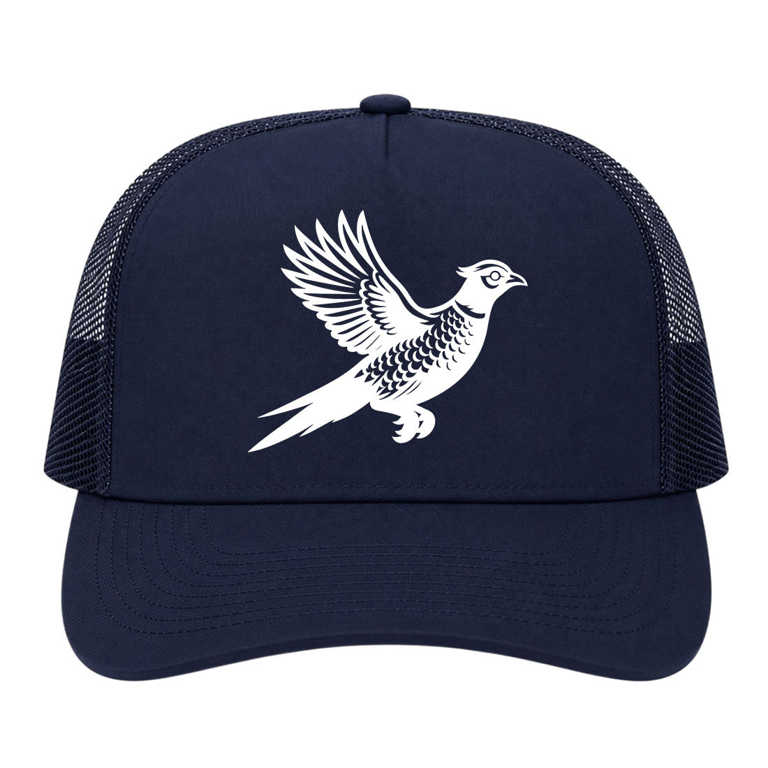 Navy Blue Pheasant Hunting Bird Golf Trucker Hat