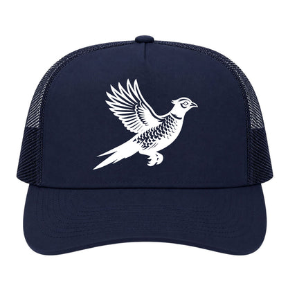 Navy Blue Pheasant Hunting Bird Golf Trucker Hat