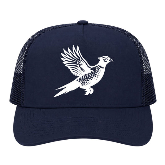 Navy Blue Pheasant Hunting Bird Golf Trucker Hat