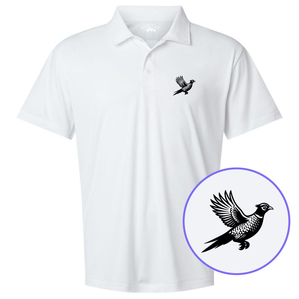 White Pheasant Hunting Bird Men's Golf Polo Shirt