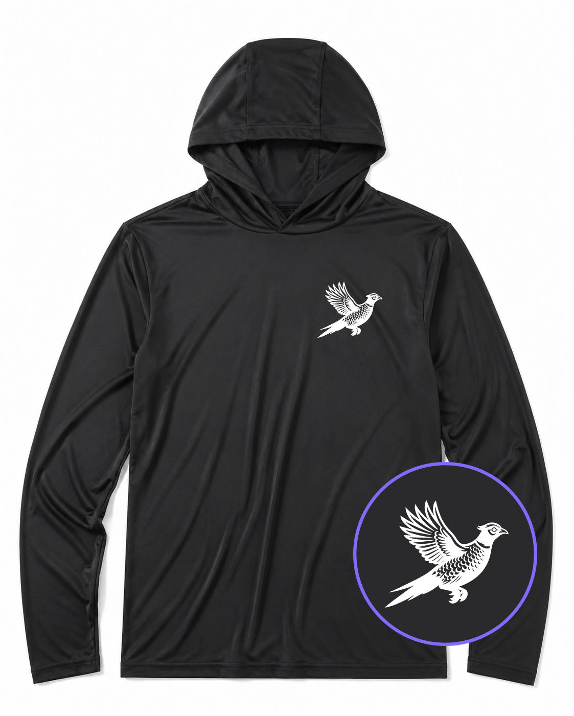 Black Pheasant Hunting Bird Men's Lightweight Performance Golf Hoodie
