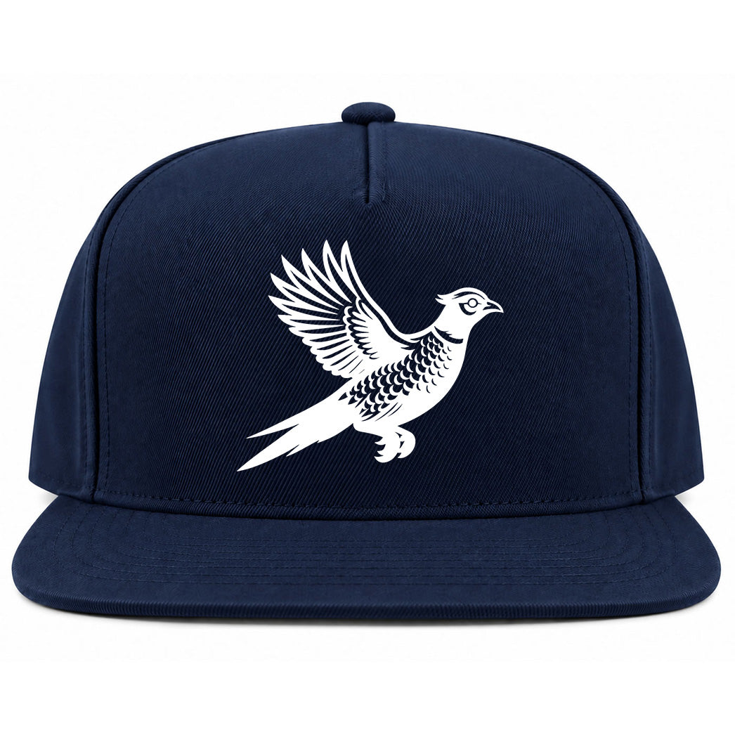 Navy Blue Pheasant Hunting Bird Golf Snapback Hat