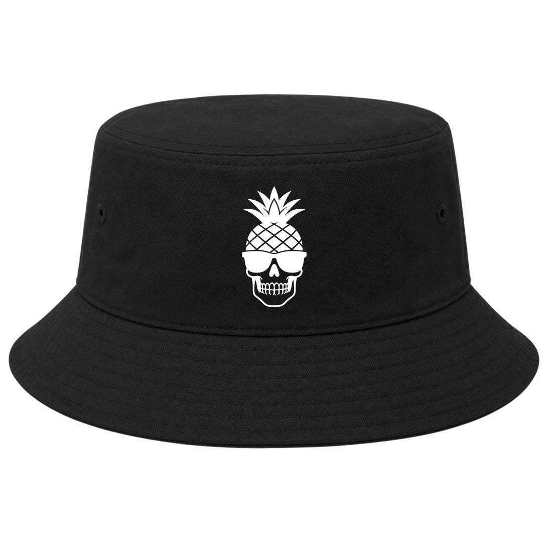 Black Pineapple Skull Tiki Golf Bucket Hat