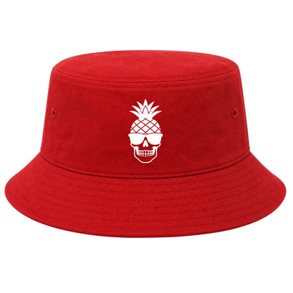 Red Pineapple Skull Tiki Golf Bucket Hat