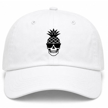 White Pineapple Skull Tiki Golf Dad Hat