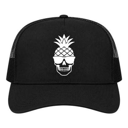 Black Pineapple Skull Tiki Golf Trucker Hat
