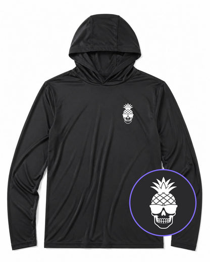 Black Pineapple Skull Tiki Men's Lightweight Performance Golf Hoodie